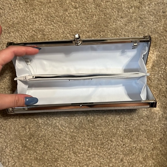 Silver Metallic Box Clutch w/ Bling - Picture 8 of 8